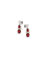 9ct-Gold Diamonds-Ruby Drop-Earrings 7Z49WDR