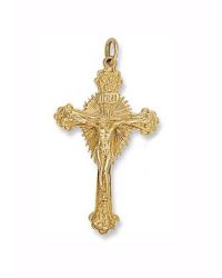 9ct-Gold Scroll-Crucifix Cross CX0054