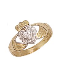 Heart-Shape-Cz Claddagh Ring R0254