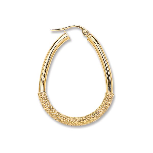 Gold Pear Shape Half Mesh Earrings ER1411