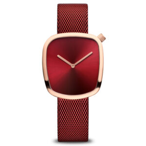 Bering Red Dial Pebble Shape Watch
