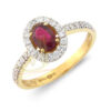 Oval Ruby/Diamond Cluster-Ring 1N86-18DR