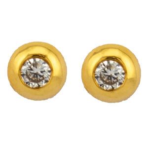 18ct Solitaire Diamond Button Studs