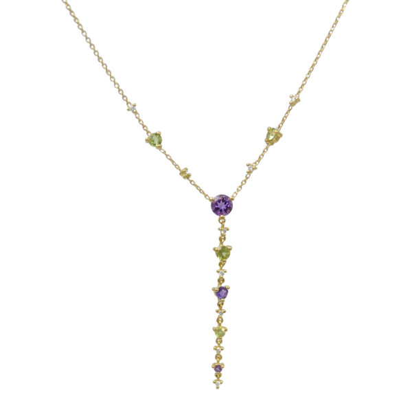 Diamond/Peridot/Amethyst Necklace 2N81-18DMU