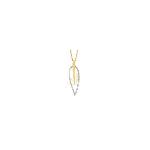 Leaf-Design Diamond Pendant 6N19YD