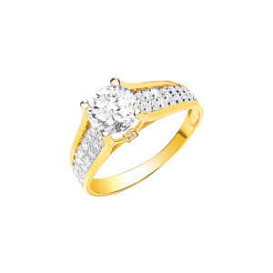 Single Stone Fancy Engagement Ladies Ring
