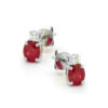 9ct-White-Gold Ruby/Diamonds Earrings 7Z50WDR