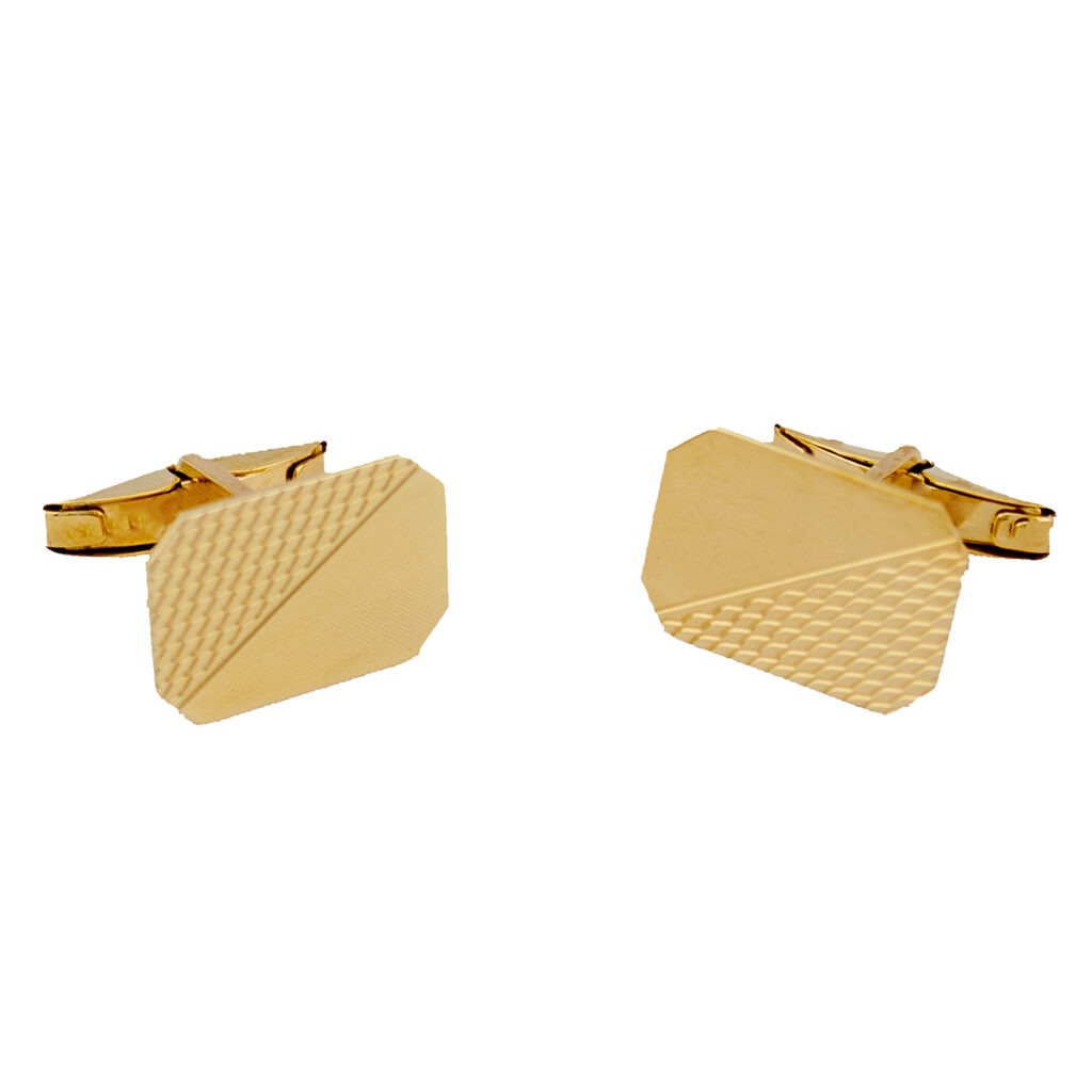 Gold Engine Turned Cufflinks