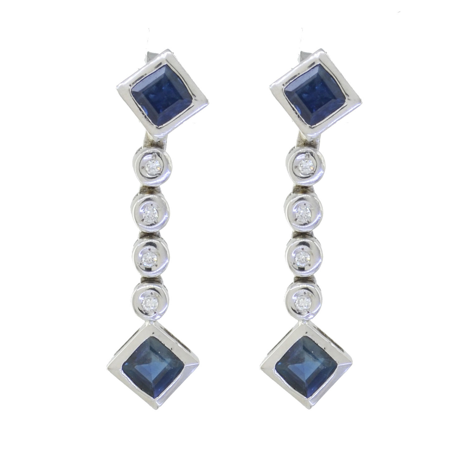 Diamond Sapphire Drops ABC-8-18 - Vinson Jewellers