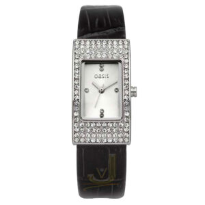 Oasis Silver Case With Crystal Set Ladies Watch