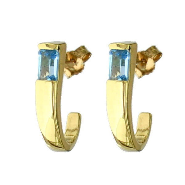 9ct-Gold Blue-Topaz Earrings 1BTVJER