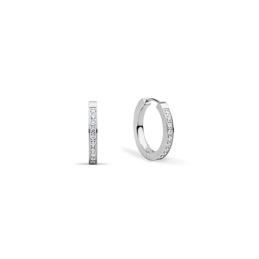 Bering Arctic Symphony polished Silver Hoop Earring 726-17-05