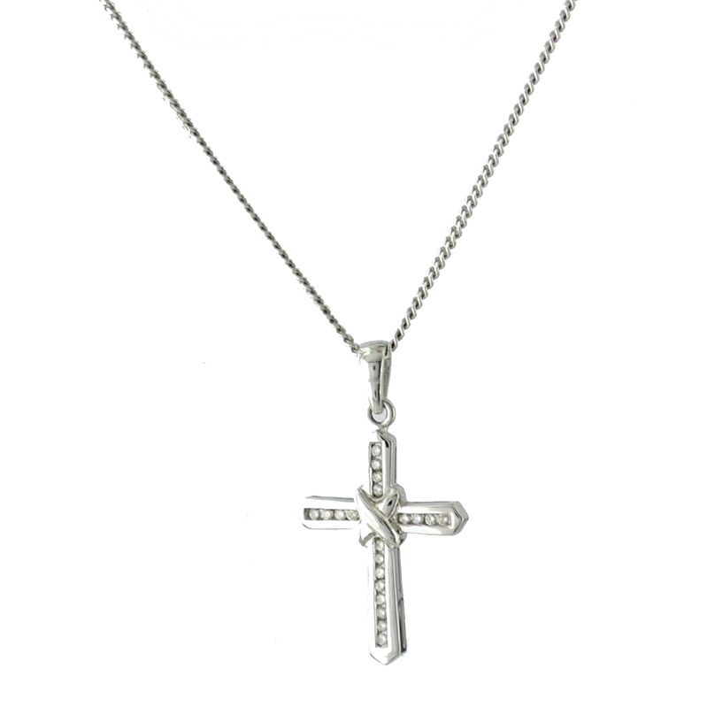 9ct-gold Diamond-Cross Plus-Chain CHP0095 - Vinson Jewellers