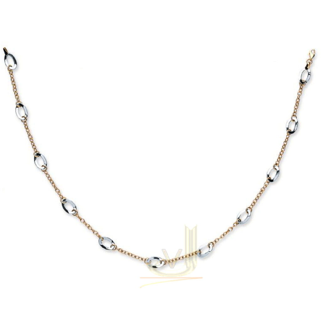 9ct. Yellow / White gold Colour Fancy Link Chain CN0526
