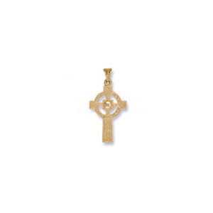 9ct Gold Engraved Celtic 28x16mm Cross