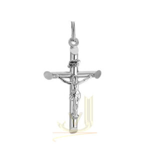 White-Gold Crucifix Cross CX0157
