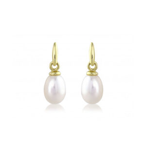 Oval Shape Cultured Pearl Drop Earrings
