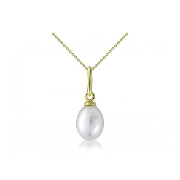 9ct-Yellow-Gold Pearl Pendant-Necklace