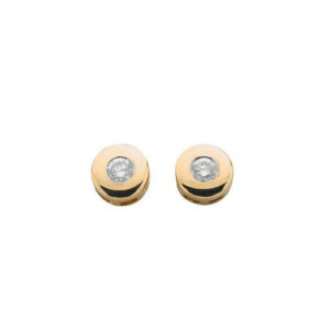 9ct-Gold Diamond Button-Studs DER0020