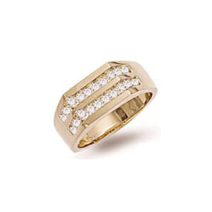 9ct-Gold Diamond Gents-Ring DR0105