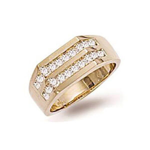 9ct Gold Diamond Gents Ring