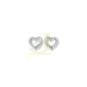 White-Gold Heart-Shape Studs ER936
