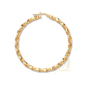 9ct-Gold Twisted-Hoop Earrings ER1456