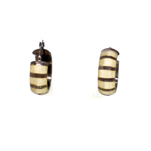 9ct Yellow Gold and Brown Enamel Earrings