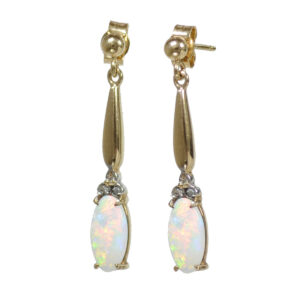 Opal Diamond Drop Studs