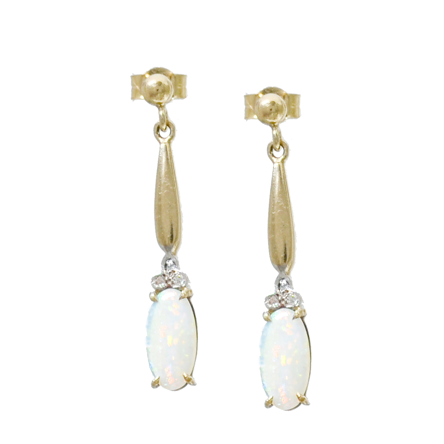 Opal Diamond Drop Studs - Vinson Jewellers