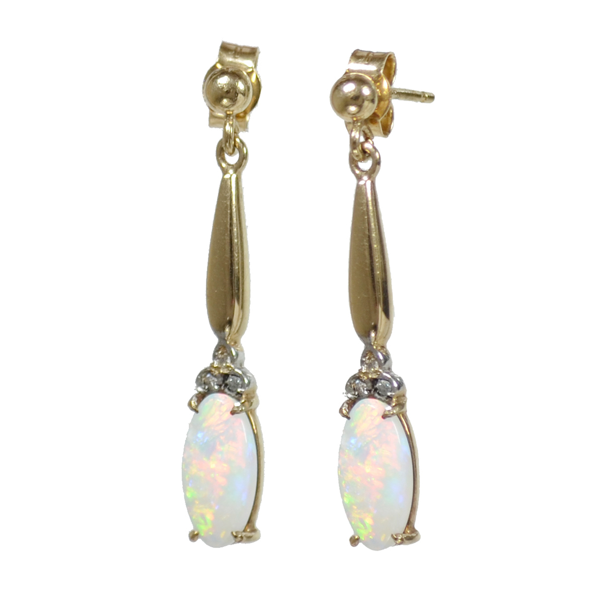 Opal Diamond Drop Studs - Vinson Jewellers