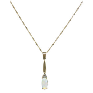 Opal Diamond pendant and Chain