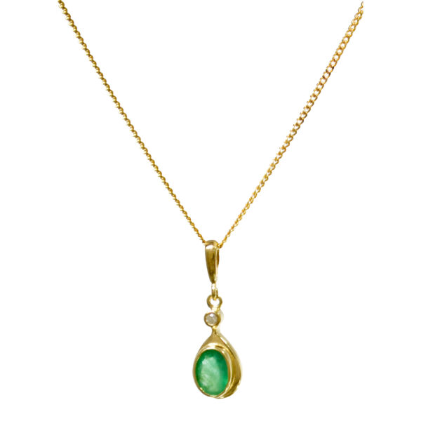 Emerald-Diamond Pendant-Chain KR78-133PD