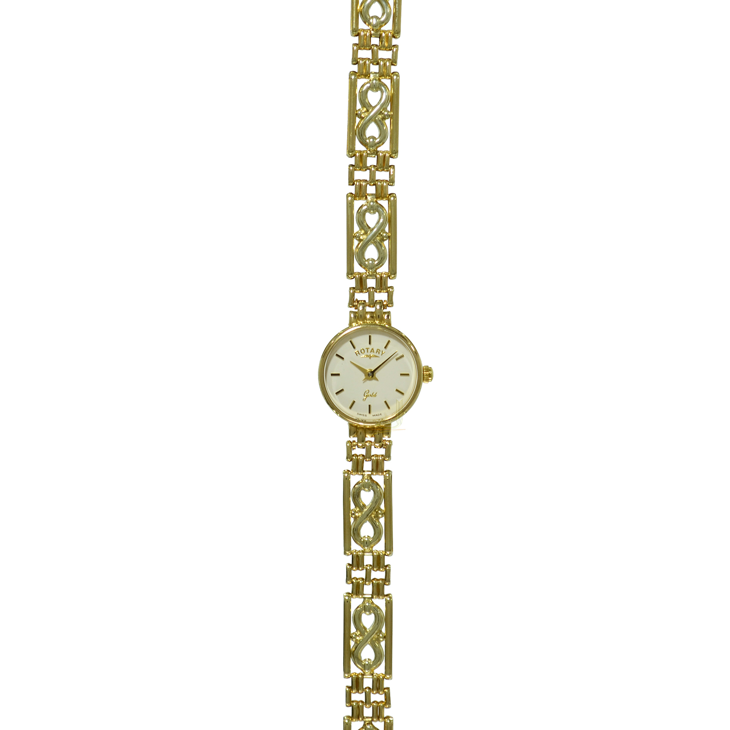 Rotary 9ct Gold Ladies Gate Bracelet Watch