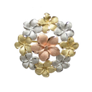 Multi Gold Floral Brooch Pin