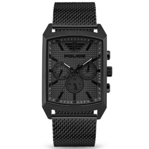 Police IP Black Rectangular Saleve Watch