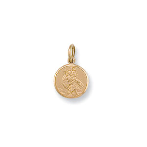 9ct Gold 11.9 mm Round St Christopher