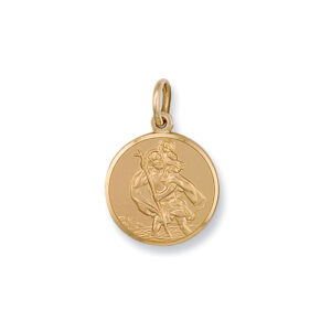 9ct Gold 22 mm Round St Christopher