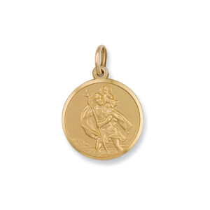 9ct Gold 27.6 mm Round St Christopher
