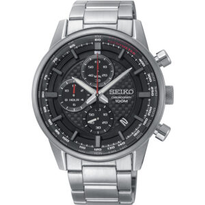 Seiko Black Dial Chronograph Gents Watch