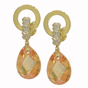 Teardrop Shape Golden Quartz Drop Earrings