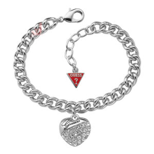 Guess Crystal Crush Heart Charm Bracelet