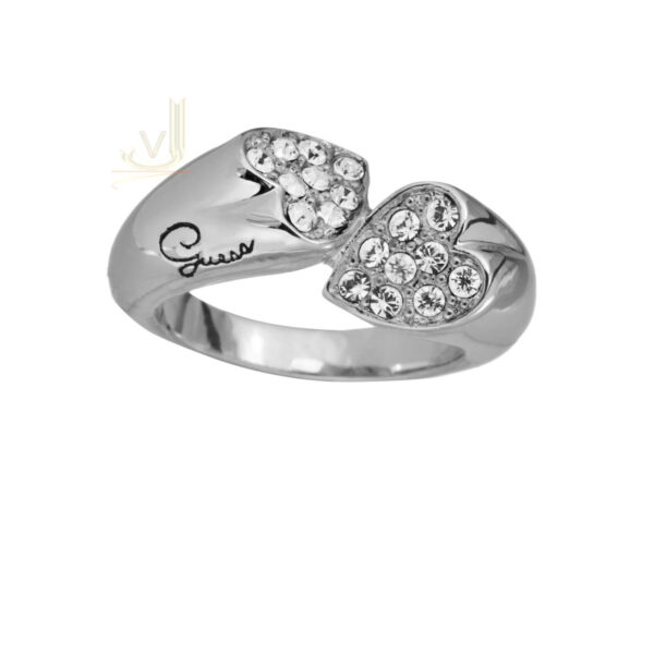 Guess Rhodium Plated 'Rings of Love' Ring