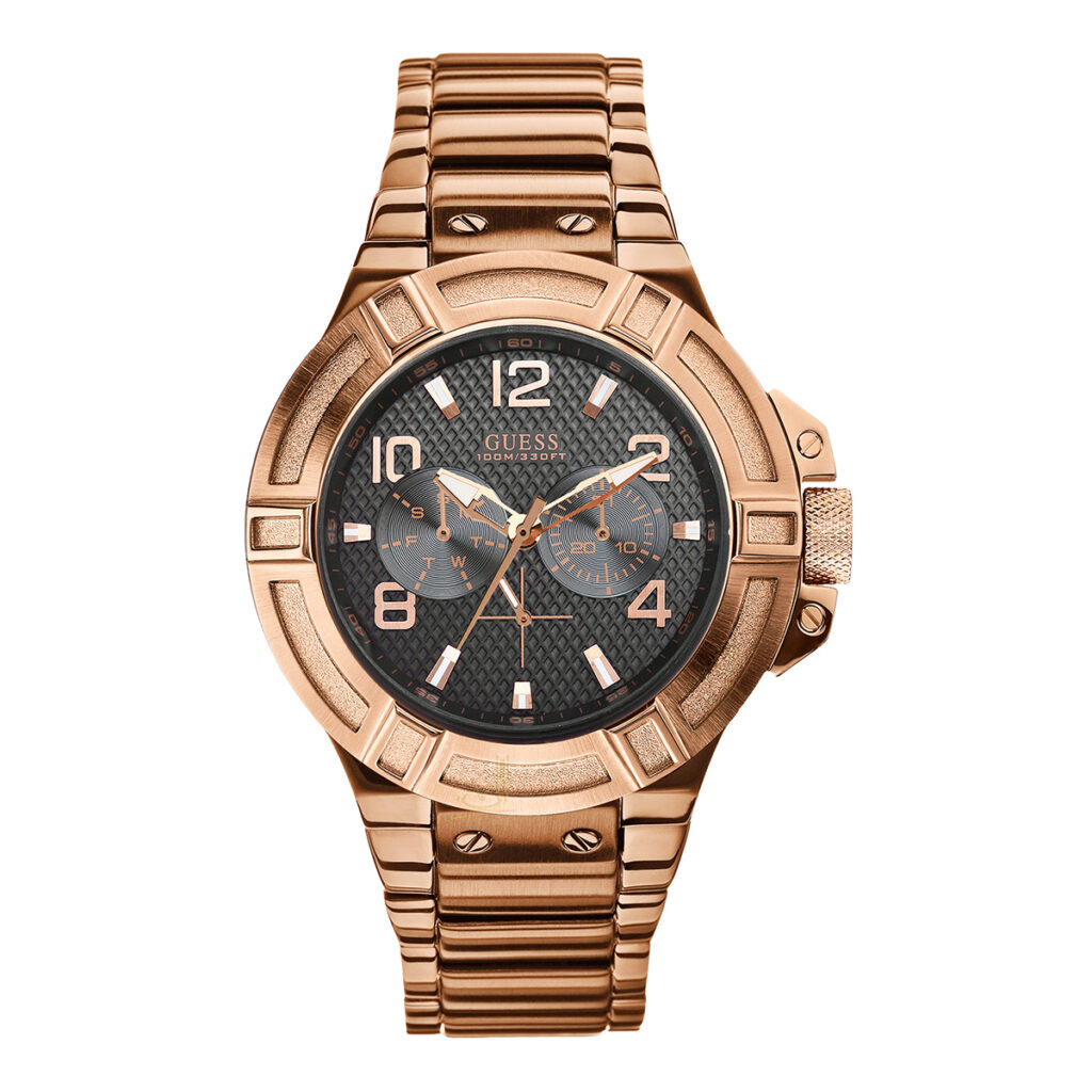 GUESS Rigor All Rose Gold PVD Gents Watch W0218G3