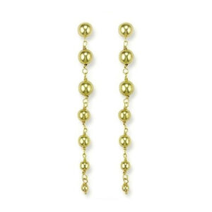 Gold 7 Balls Drop Earring