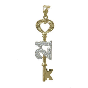 Gold 21st Birthday key Pendant