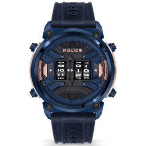 Police Rotor Blue and Rose Gold Watch