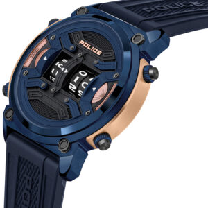 Police Rotor Blue and Rose Gold Watch