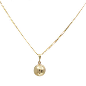 Gold Large Ball Pendant with Chain