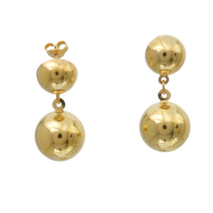 Gold Large Ball Drop Earrings